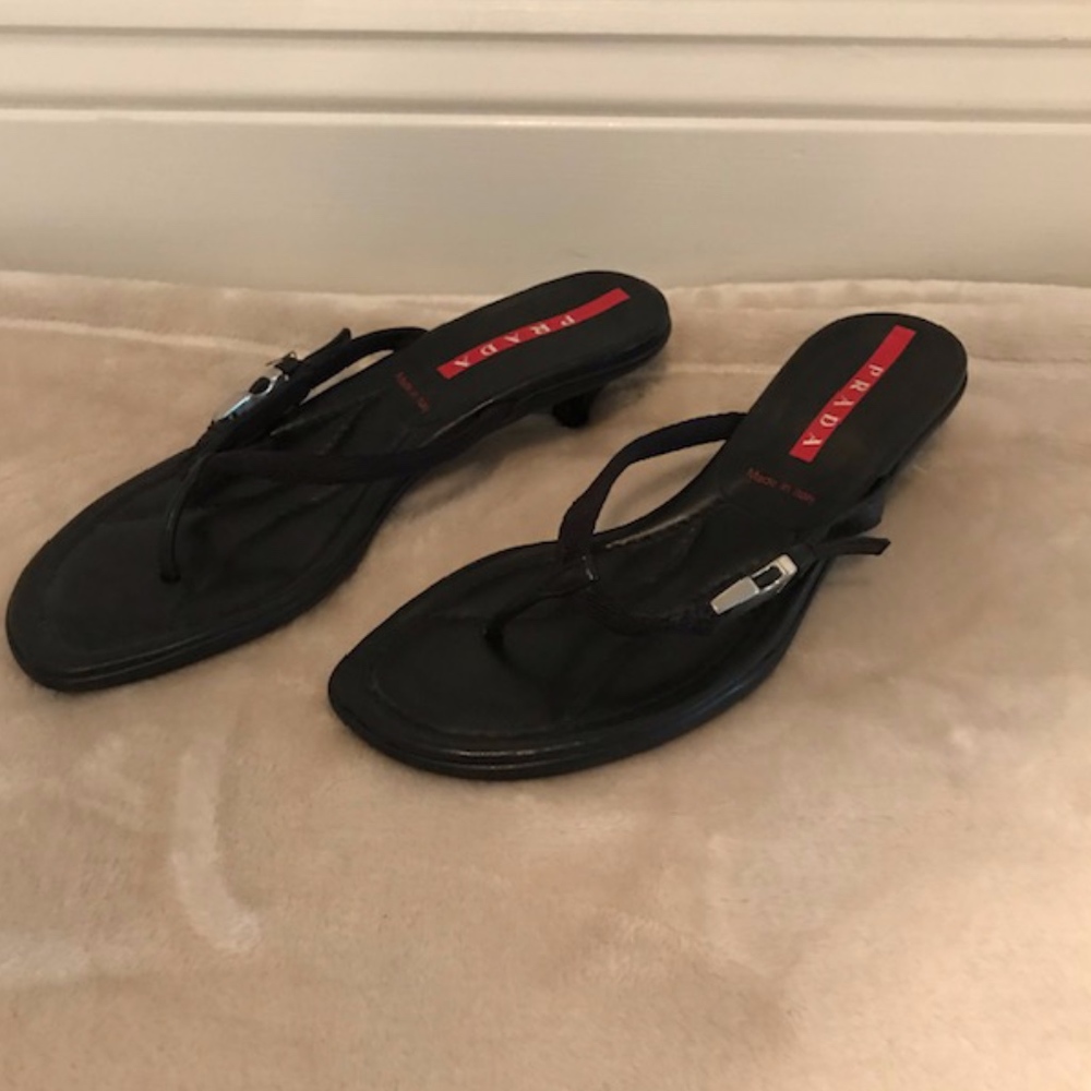 Prada sport black flip flop sandal, size 7